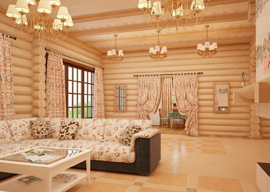 Спальня в стиле Прованс в деревянном доме