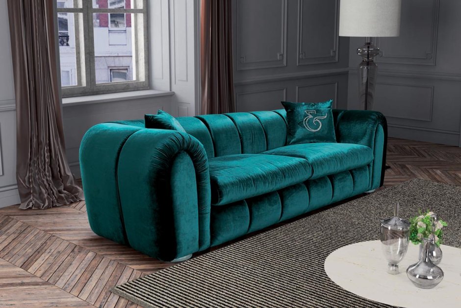 Розовый диван в интерьере