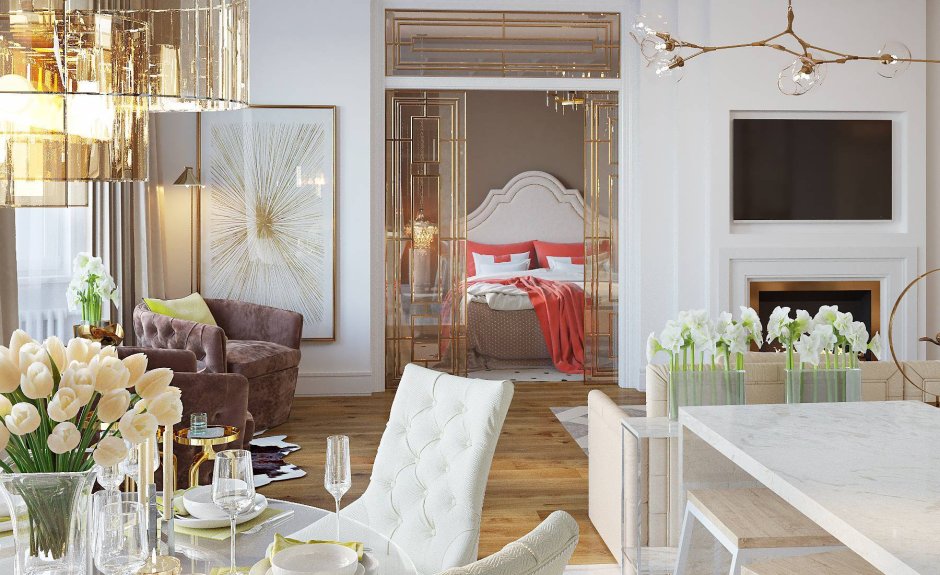 Стильный уютный элегантный интерьер