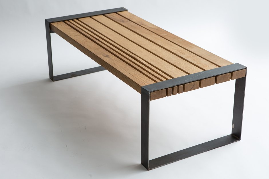 Скамейка стальная «Wood Bench»
