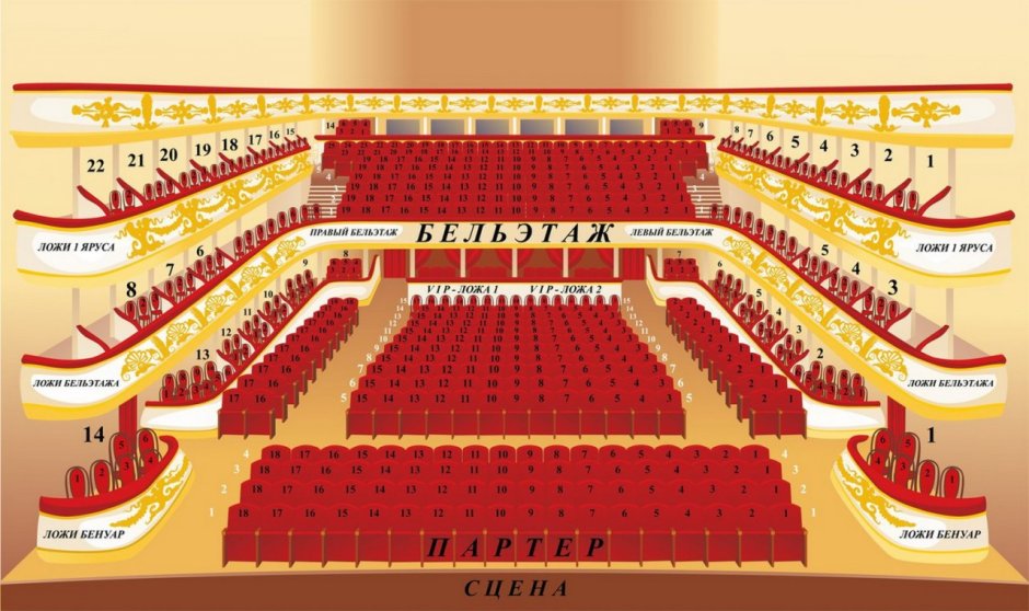 План зала Александринского театра в СПБ