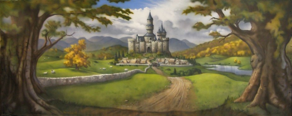 Картина дорога к замку