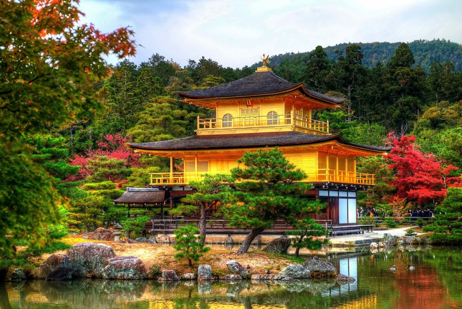 Кинкакудзи золотой павильон Киото Япония