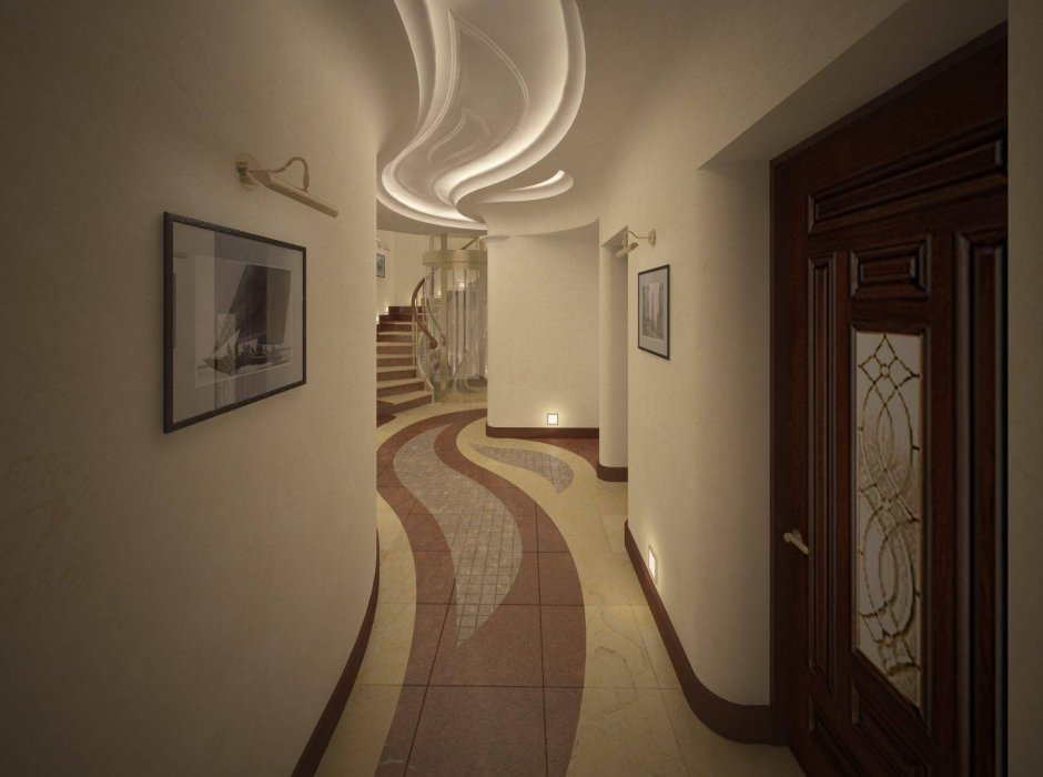 Потолок в коридоре дизайн