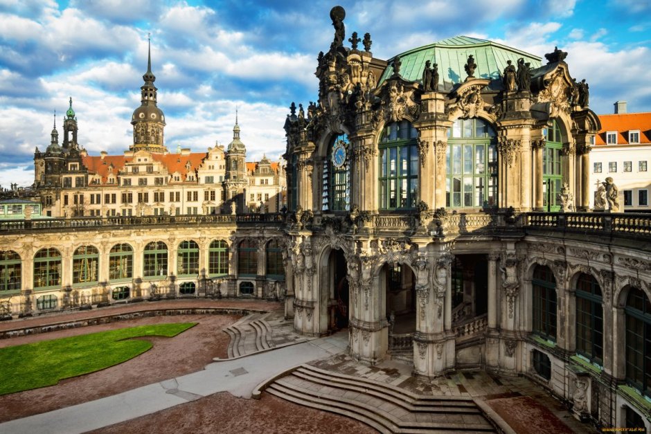 Дрезден дворец Цвингер ночной