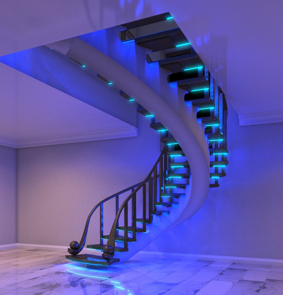 Декоративная подсветка лестницы