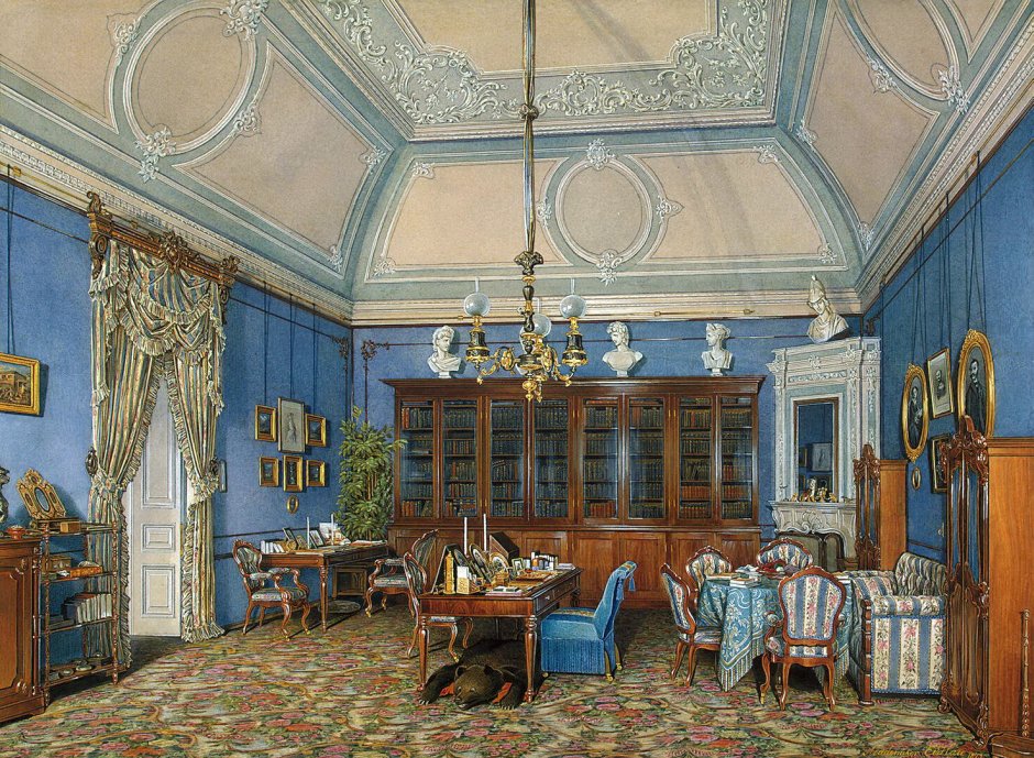 Эдуард Петрович ГАУ (1807-1887) - интерьеры зимнего дворца.