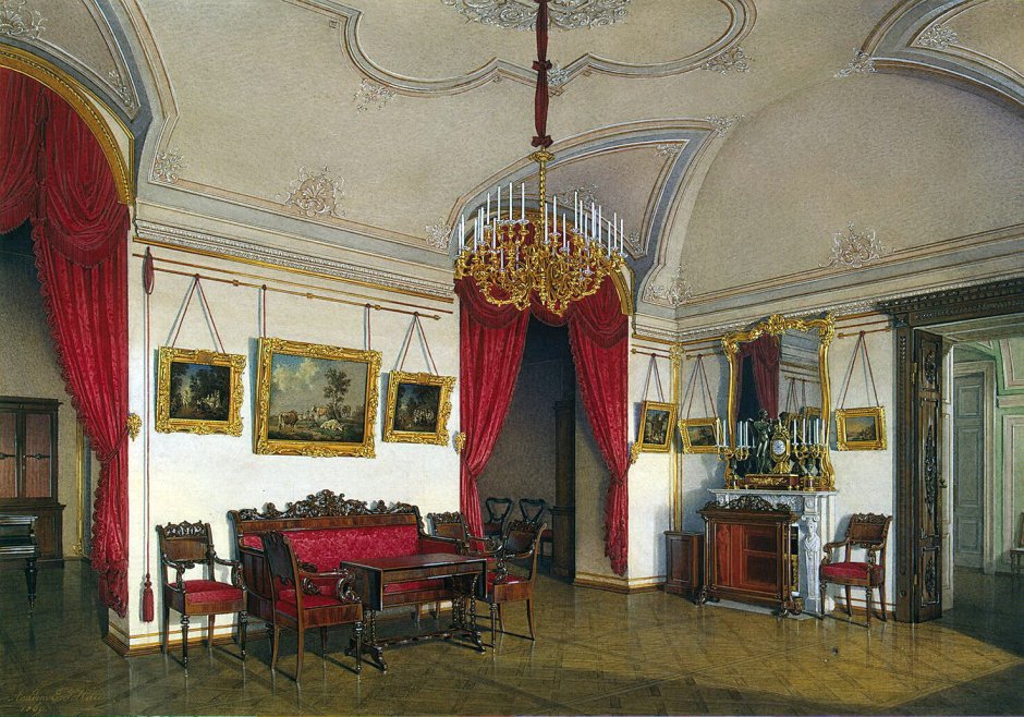 Эдуард Петрович ГАУ (1807-1887) - интерьеры зимнего дворца.