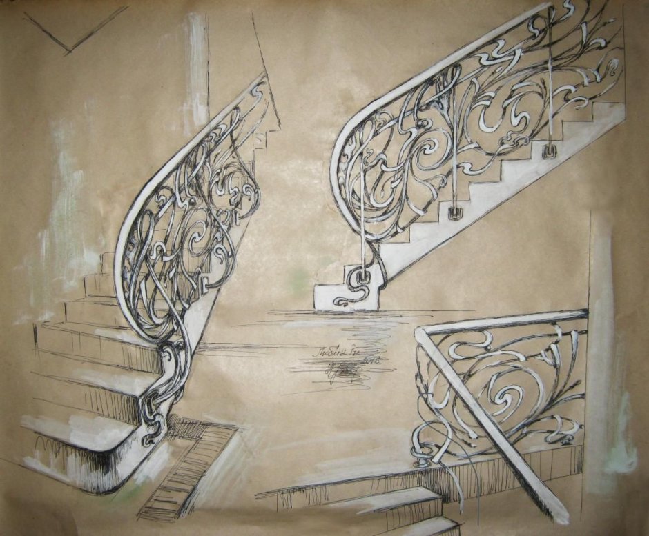 Кованые лестницы эскизы