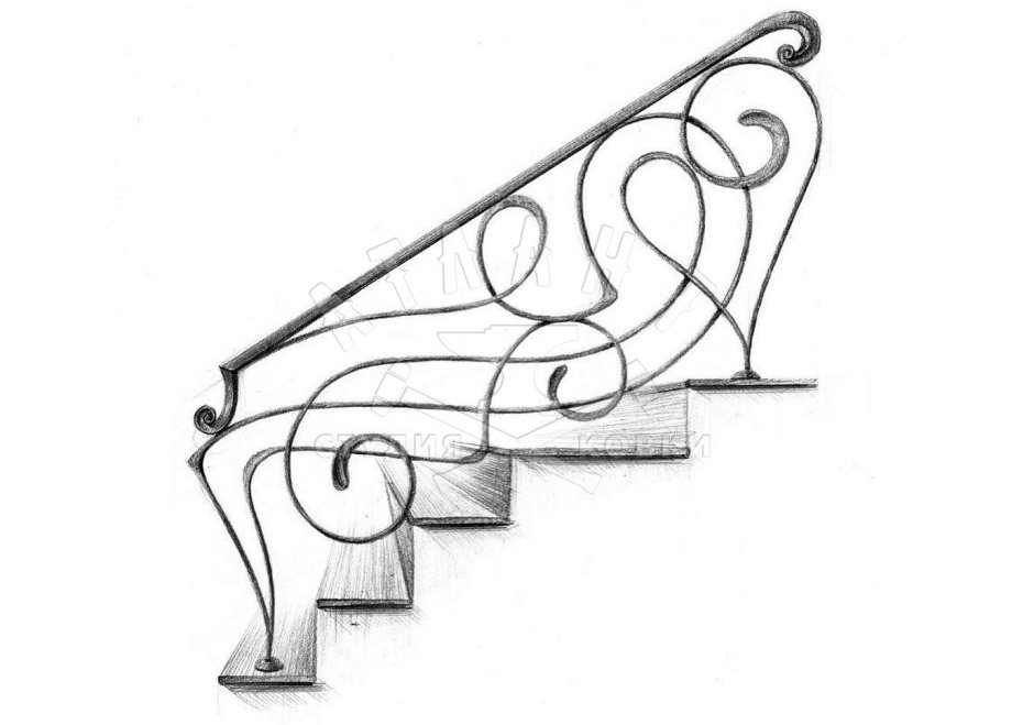 Эскизы кованных лестниц