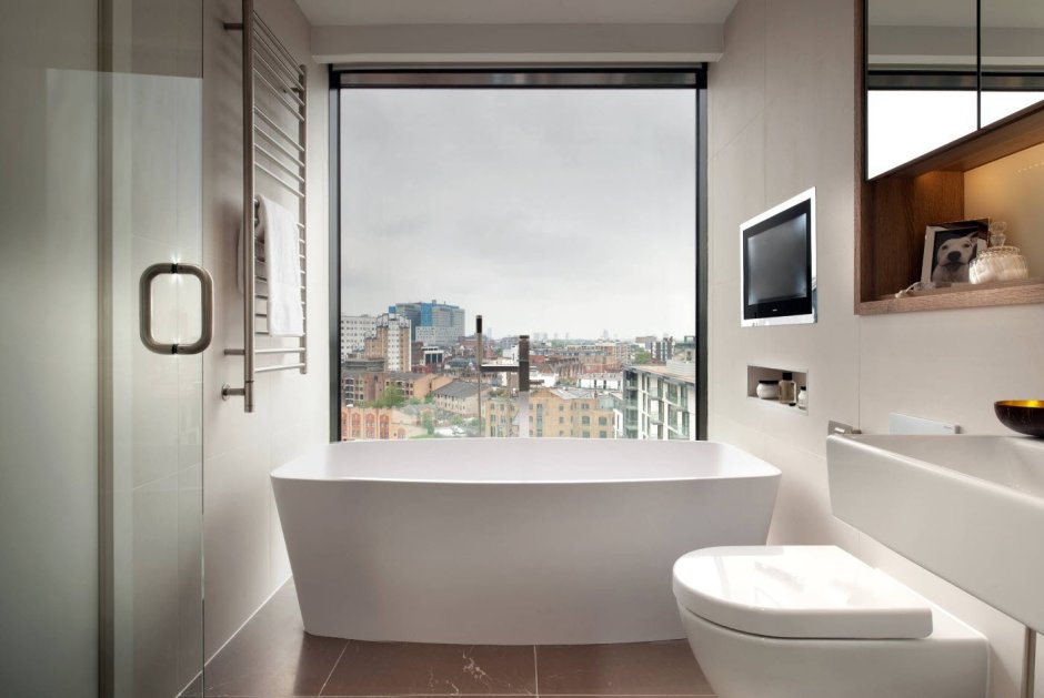 Ванные комнаты с окном дизайн интерьер