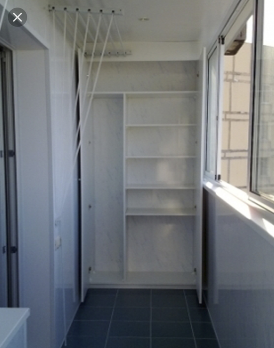 Балкон с выносом м боковыми шкафами