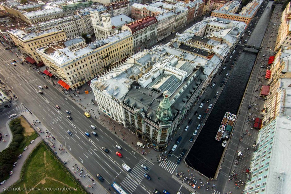 Московский проспект Санкт-Петербург с высоты птичьего полёта