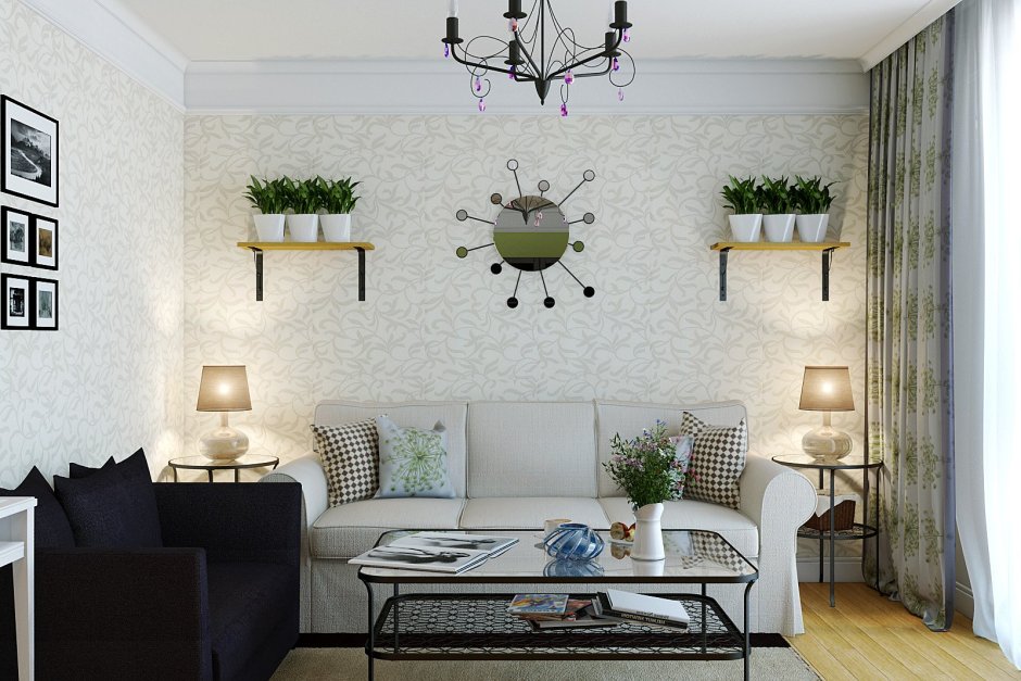 Декор пустой стены в гостиной