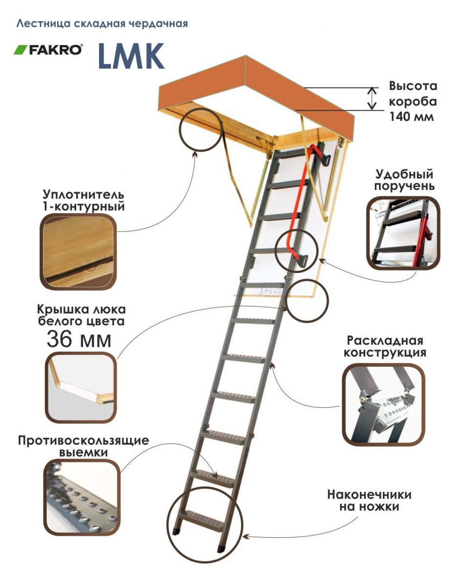 Лестница чердачная Docke Standart 60х120х280