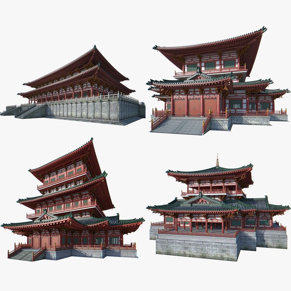 Китайская архитектура 3д модель