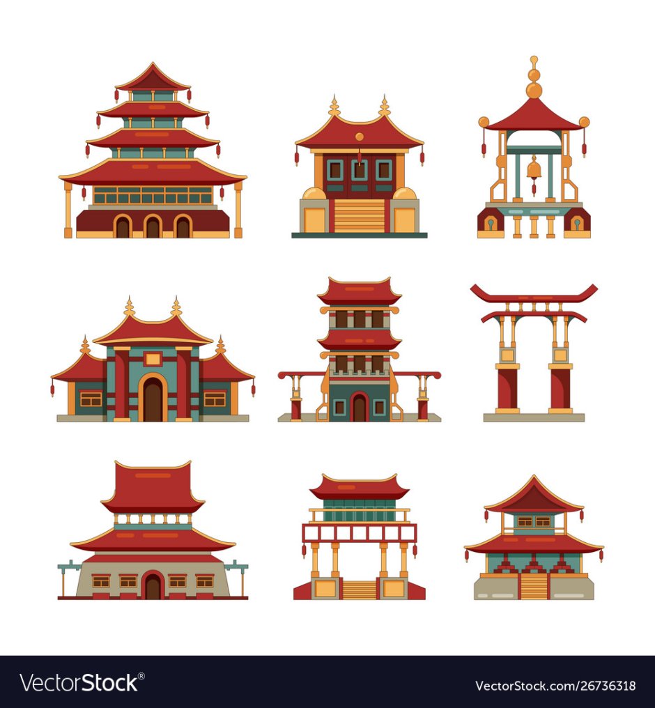 Китай дворец вектор