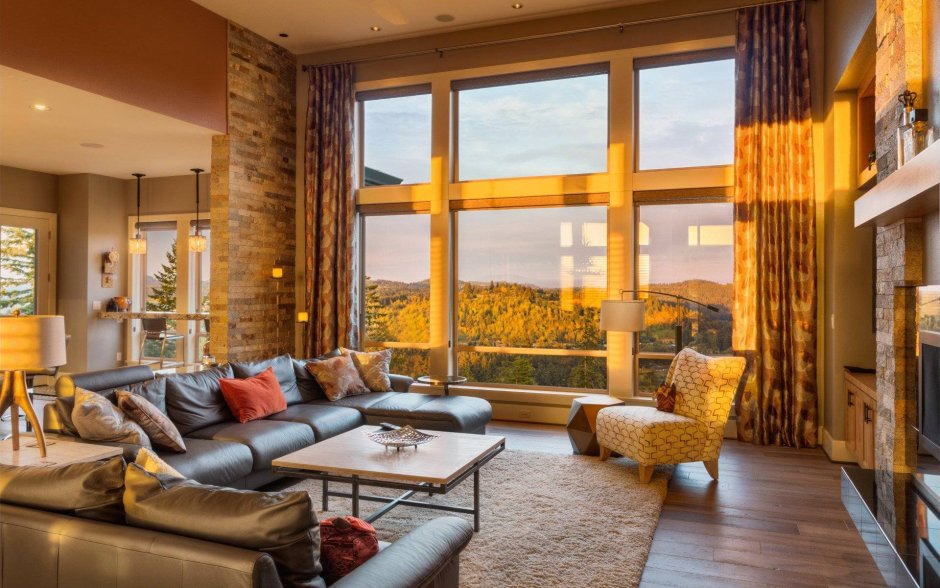 Гостиная в теплых тонах