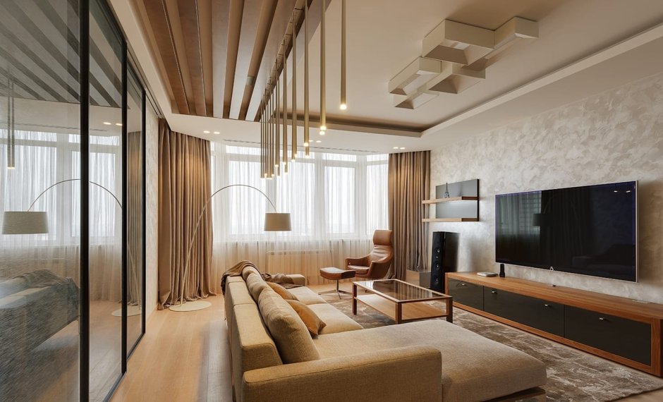 Спальня гостиная в пастельных тонах