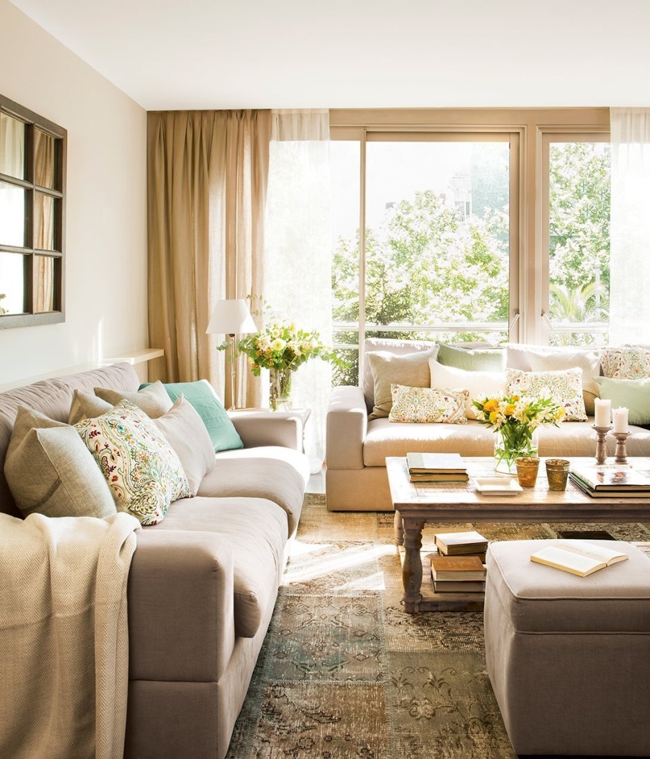 Гостиная в кофейно бежевых тонах