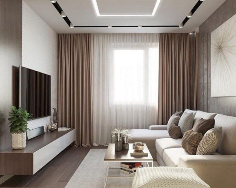 Зал в теплых тонах