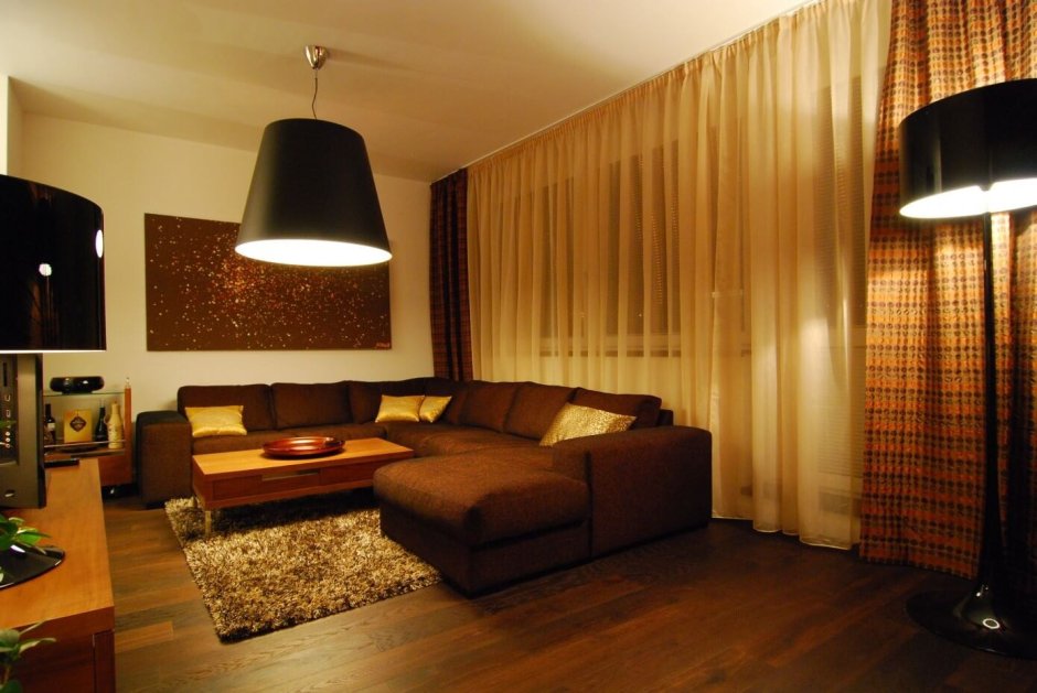 Гостиная в серо бежевых тонах