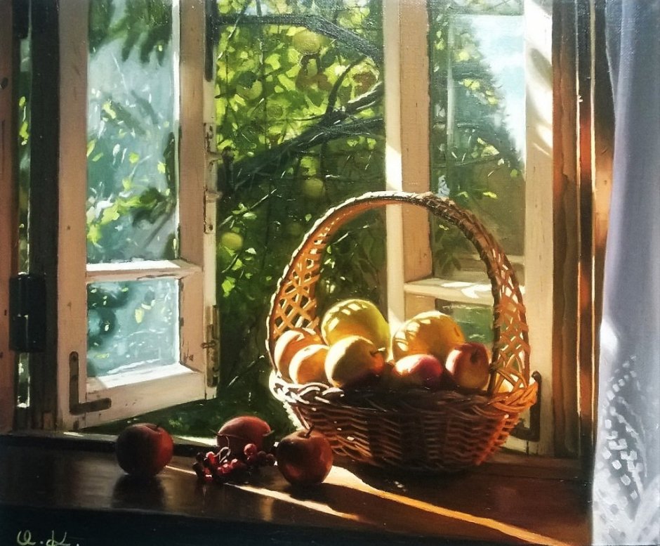 Яблоки на окне