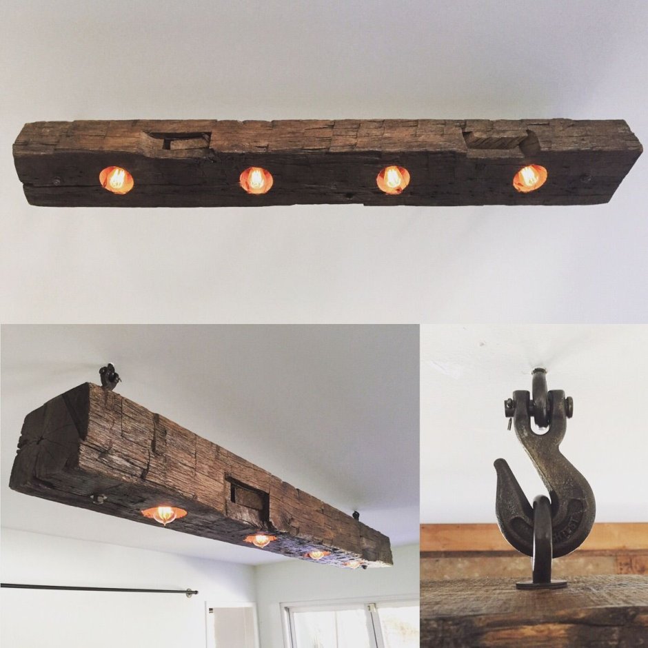 Светильник из деревянного бруса