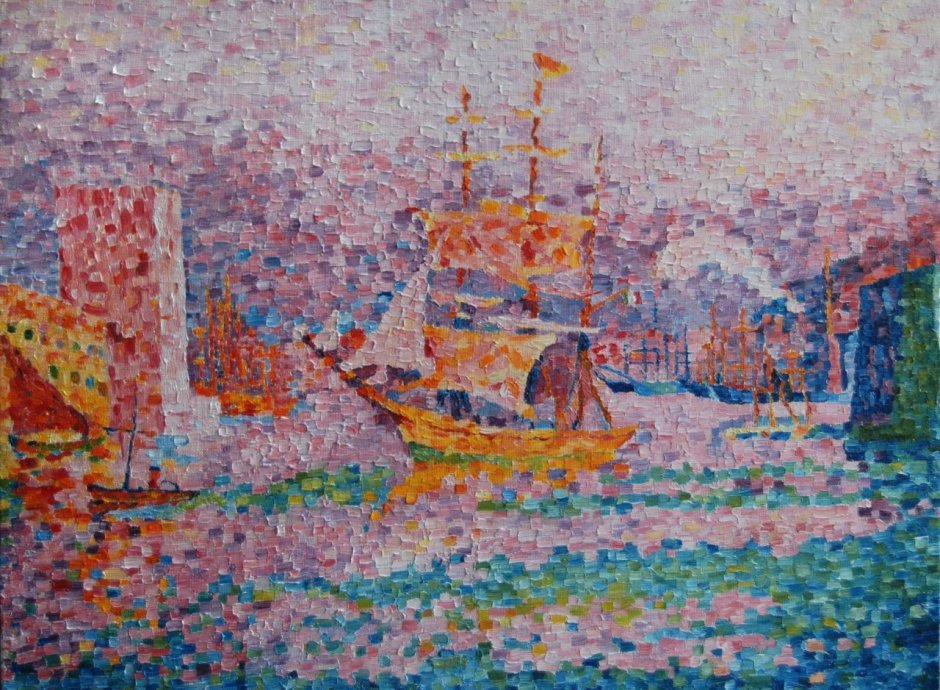Поль Синьяк картины гавань в Марселе