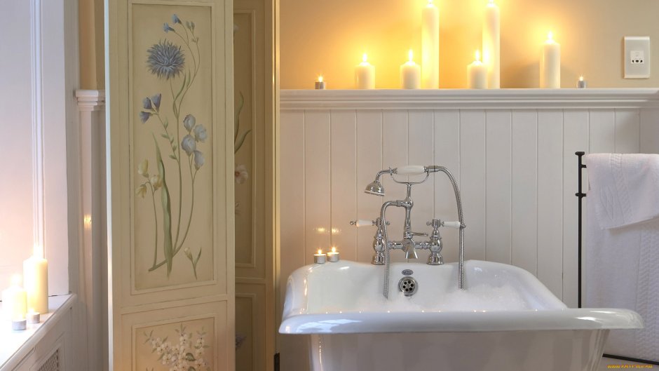 Свечи в стиле Прованс для интерьера в ванную