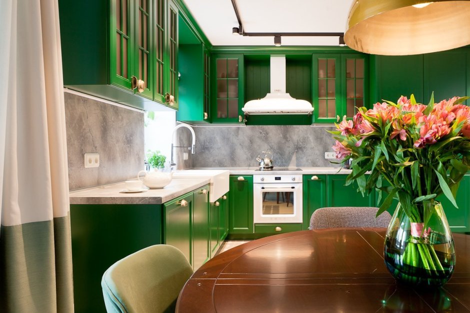 Кухни зеленые дизайнерские
