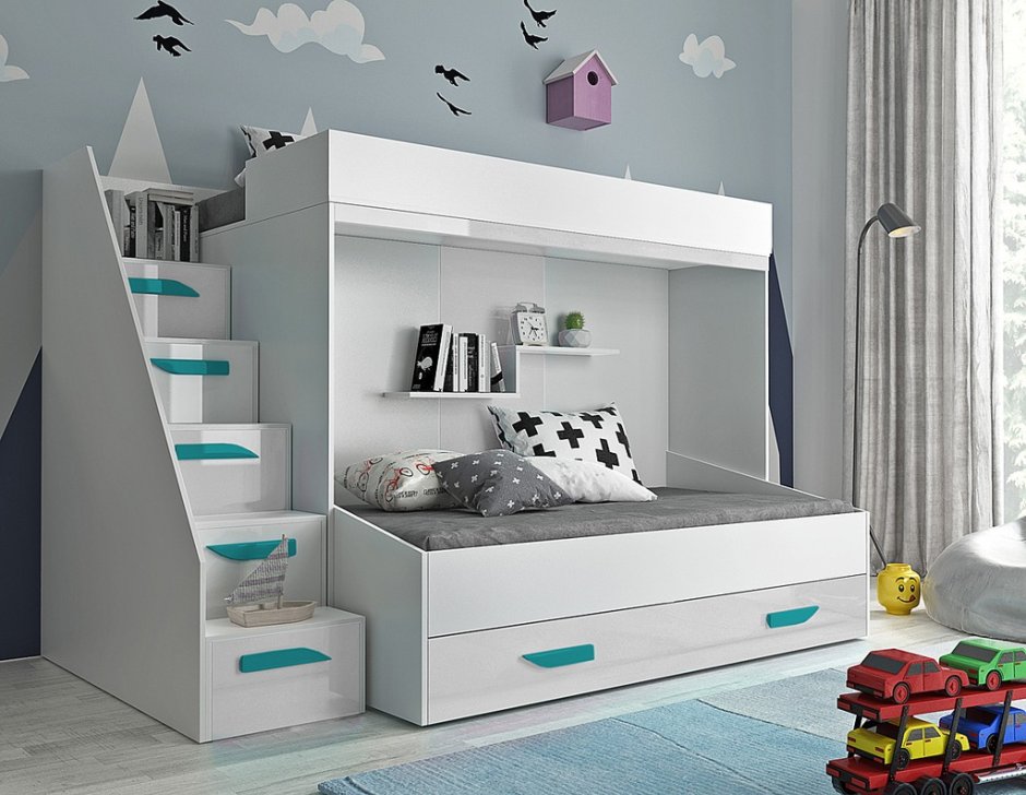 Shyann Full over Full Bunk Bed with Trundle в 2019 г. двухъя