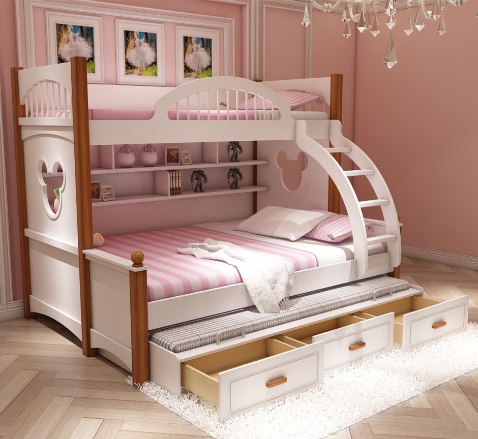 2 Этажная кровать для девочек