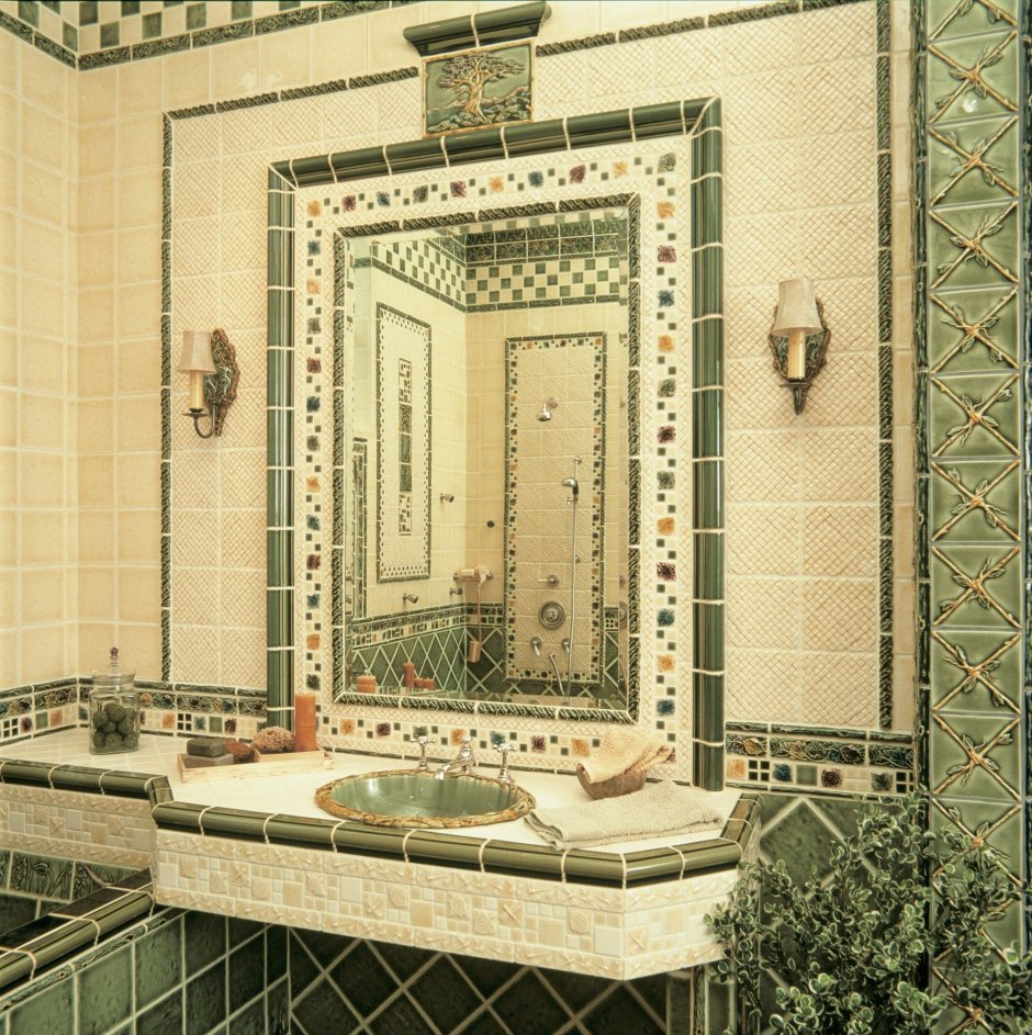 Мозаика с кафельной плитки ванная комната