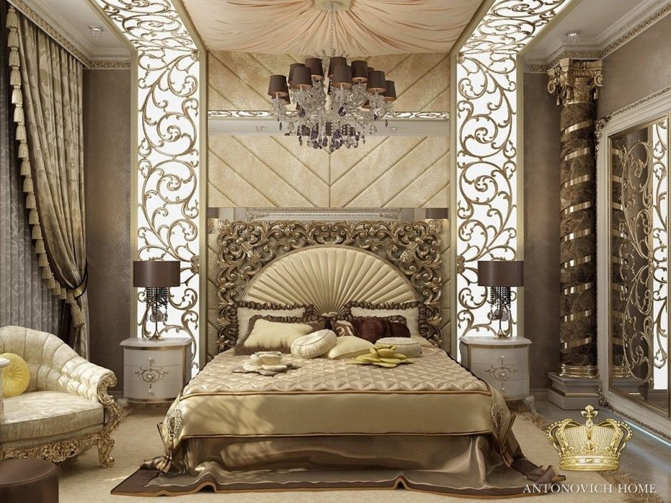 Роскошная спальня в Восточном стиле