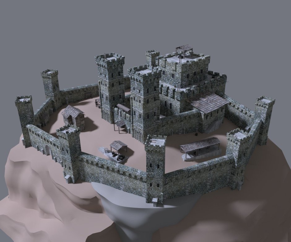 Замок в 3d Max