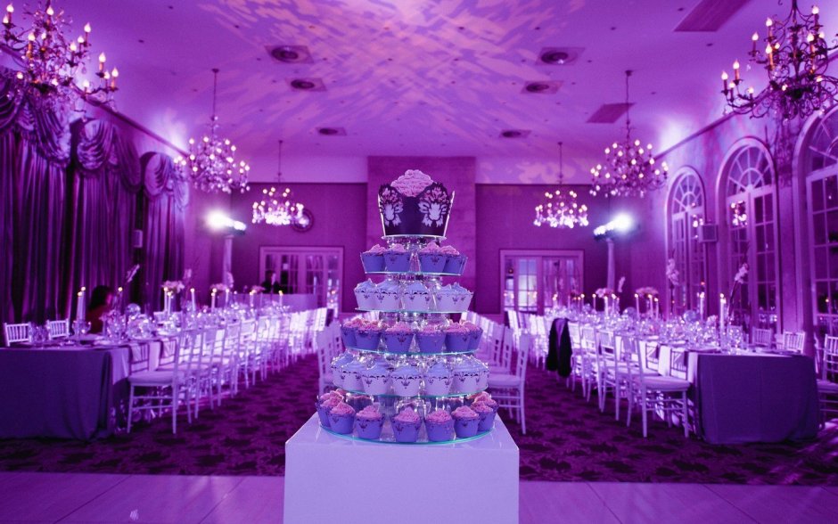 Свадебный зал фиолетовый