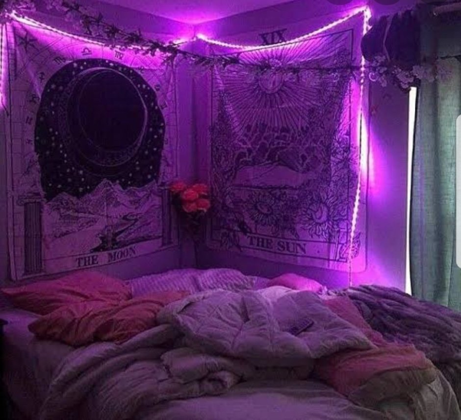 Спальня в неоновом стиле