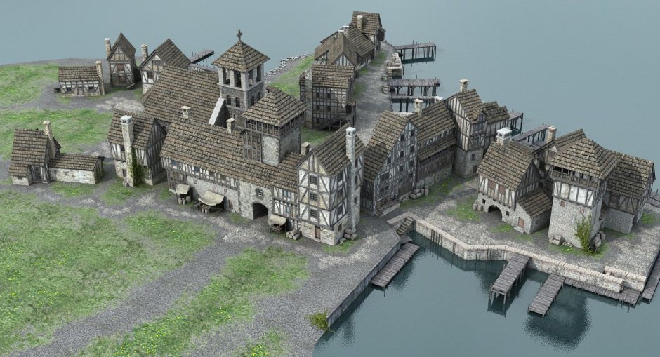 Средневековый замок 3д реконструкции