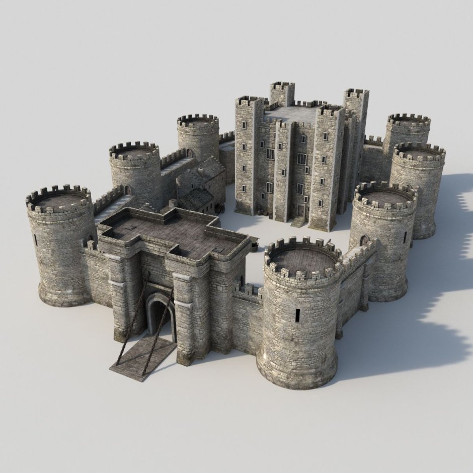 3д модель замка Димитреску
