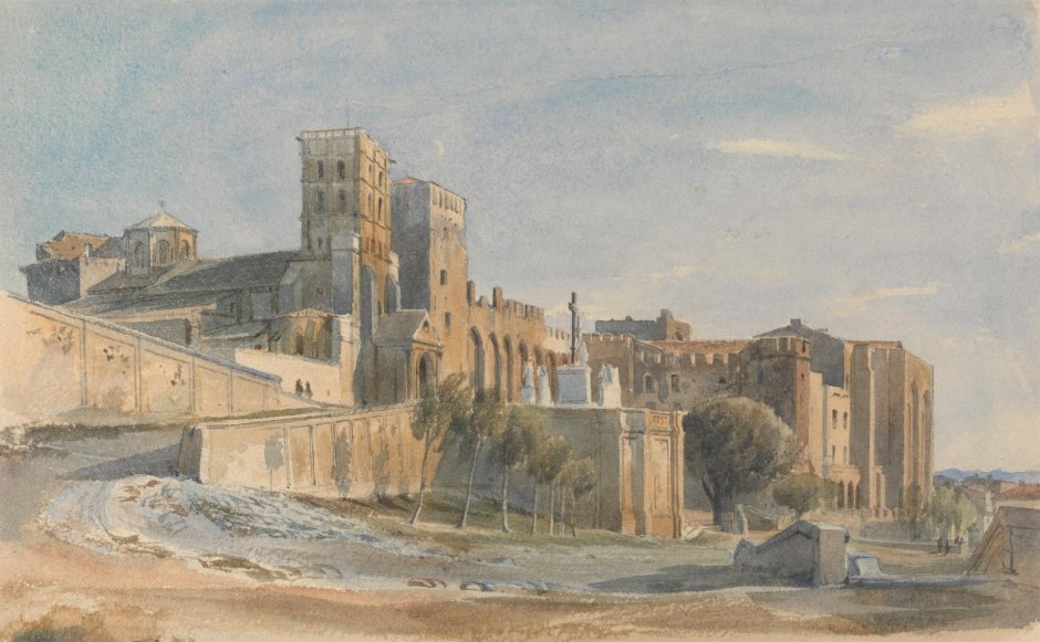 Папский дворец в Авиньоне картина