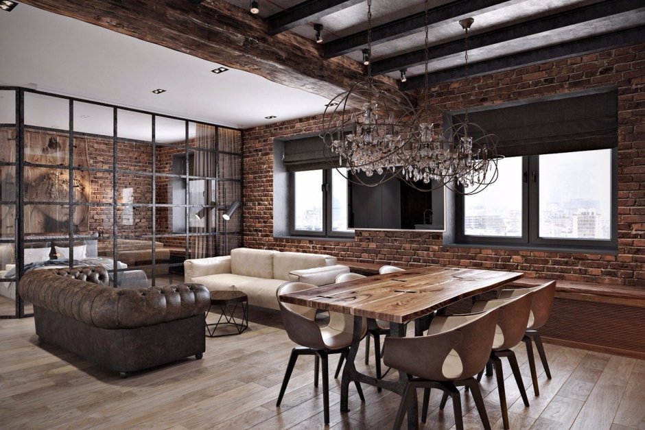 Офис в стиле лофт Модерн