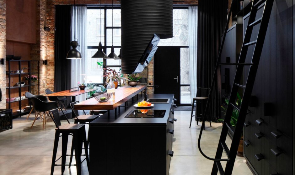 Кухня гостинная 20кв м лофт