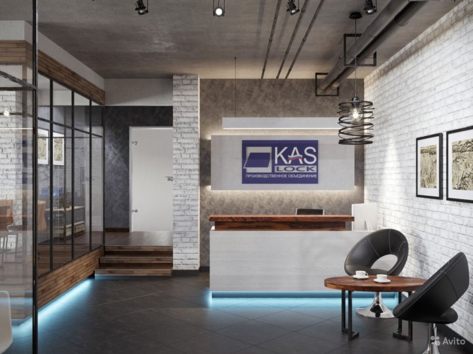 Зона ресепшен в стиле лофт