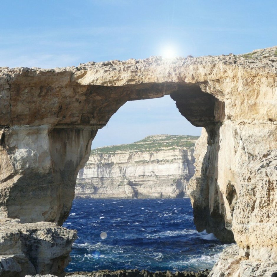 Мальта арка Лазурное окно обрушилась