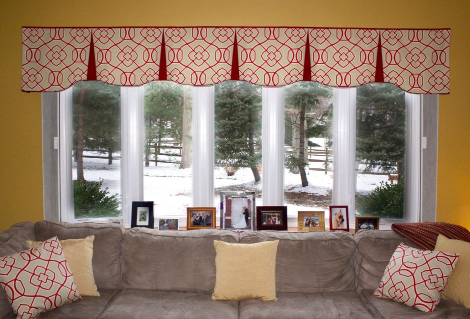 Straight Valance with Edging for large Window