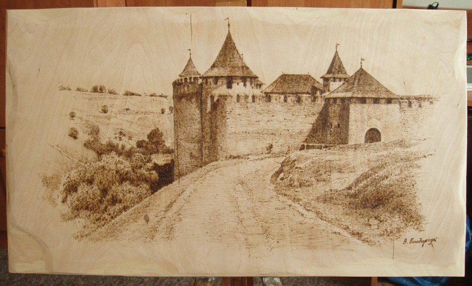 Старинные изображения Хотинская крепость