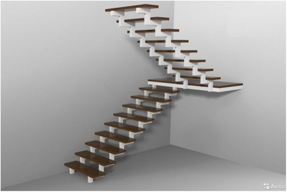 Лестницы на монокосоуре с поворотом на 180 градусов