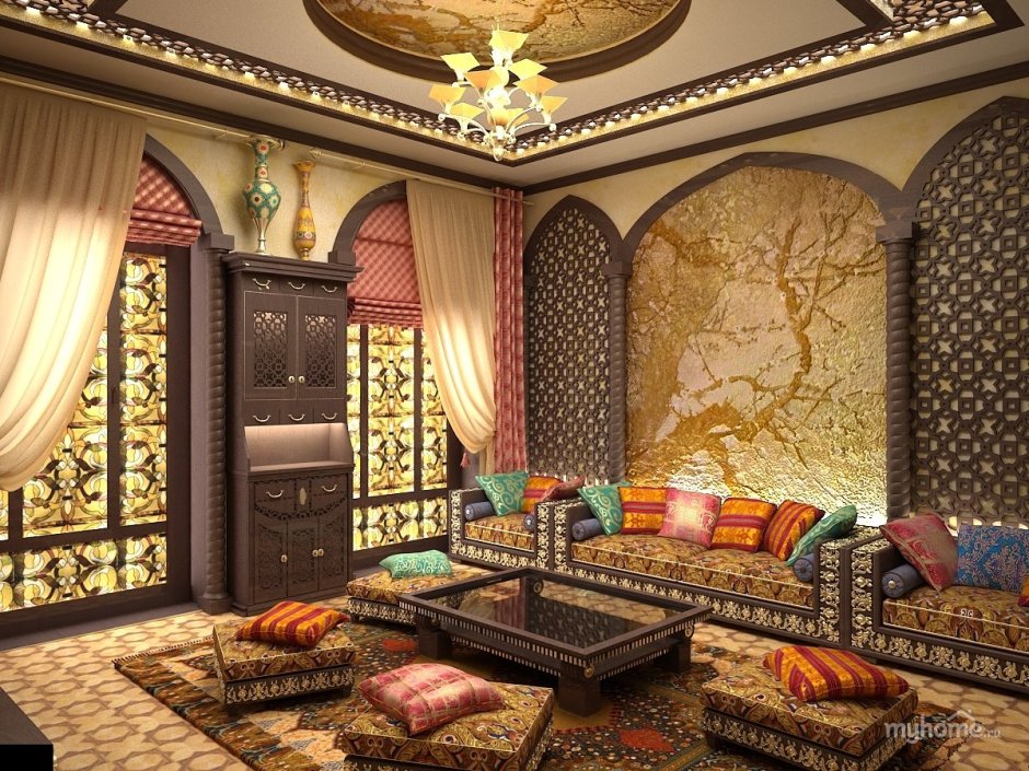 Планировка зала дивана в мусульманской архитектуре