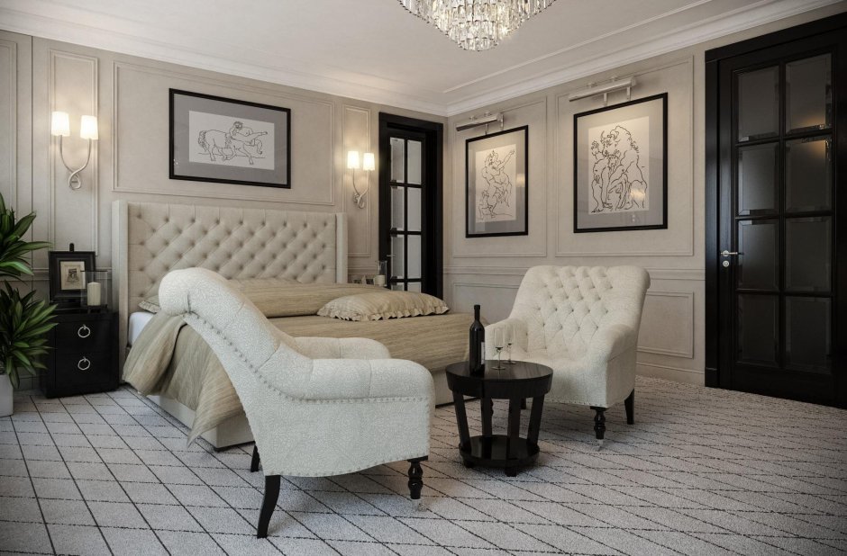 Спальня в стиле американская Неоклассика